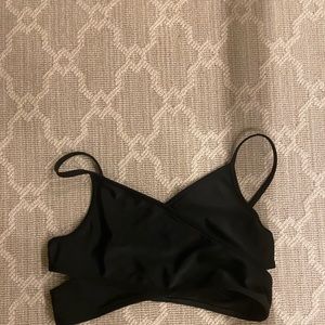 Abercrombie Kids Black wrap bikini top